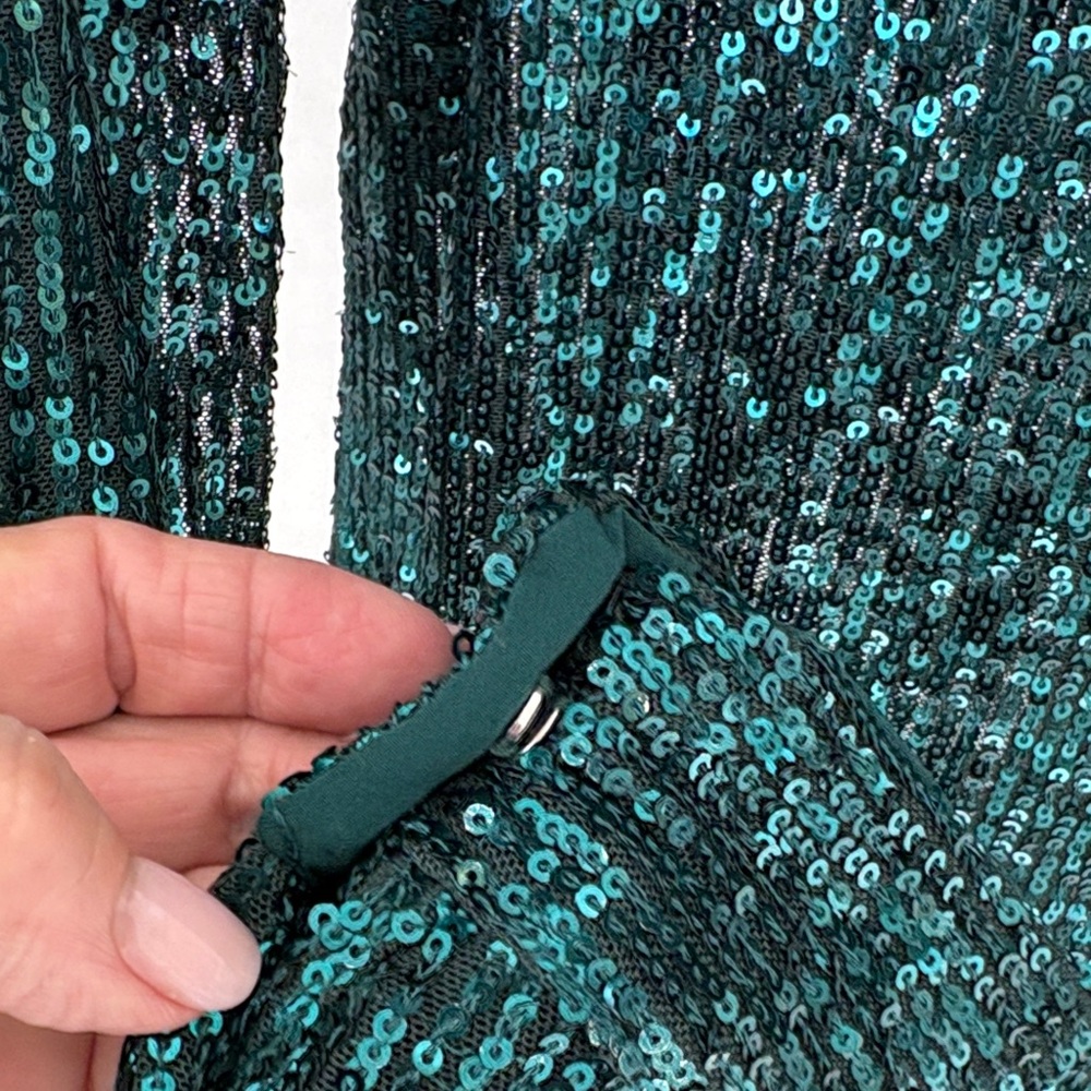 Catherine Malandrino Teal Sequin Blouse - Picture 3 of 8